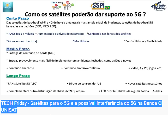 Satélites para o 5G e a possível interferência do 5G na Banda C